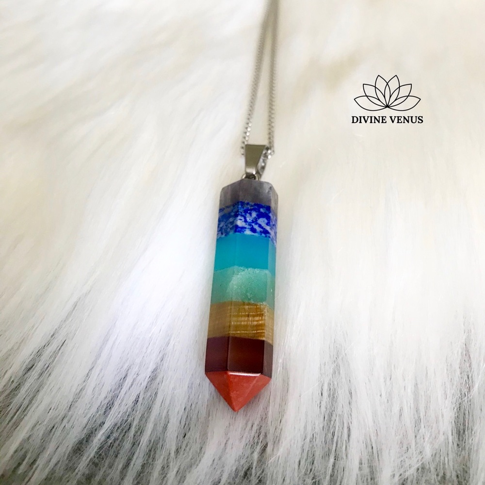7 Chakra Pendulum Necklace - Picture 7 of 12